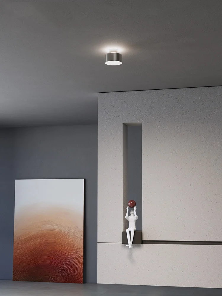 Led Downlight Surface Mounted Ceiling Lamp Retro Industrial Style Nickel Color Spotlight Anti Glare Light Up And Down Atmosphere