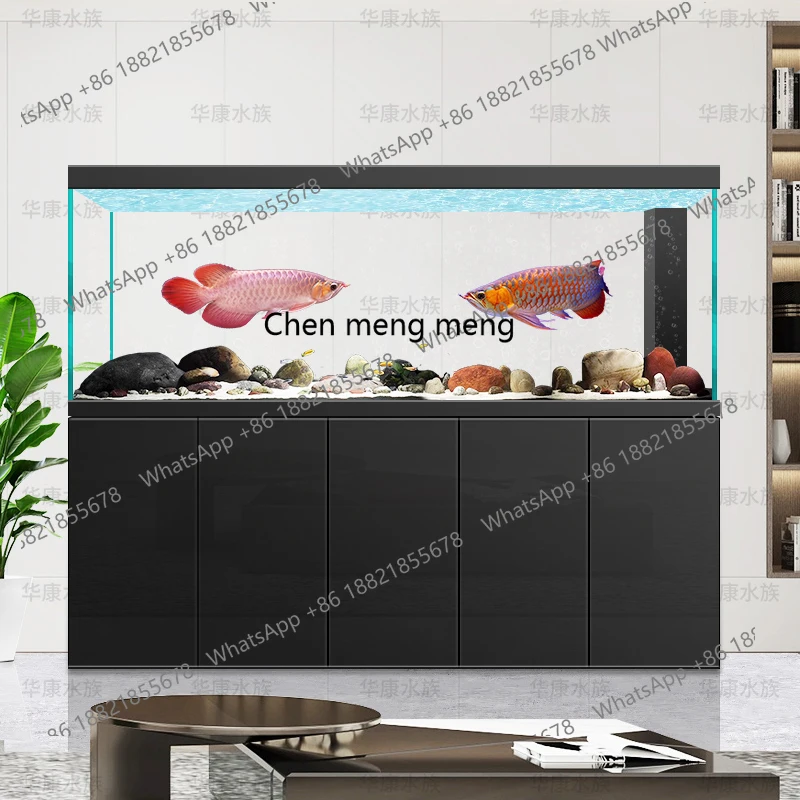 

Large aquarium dragon widened bottom filter filter ultra-white glass floor cabinet living room fish tank with cabinet