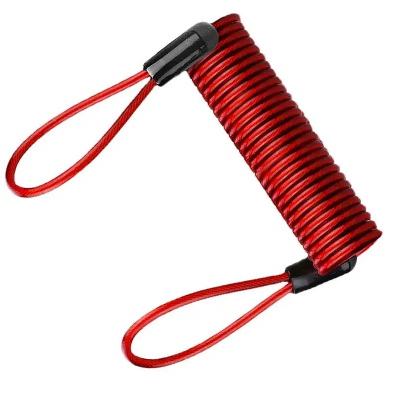 145cm Motorcycle Scooter Disc Lock Reminder Cable Anti Theft Protection Disc Lock Cable Security Steel Wire Spring Helmets Lock