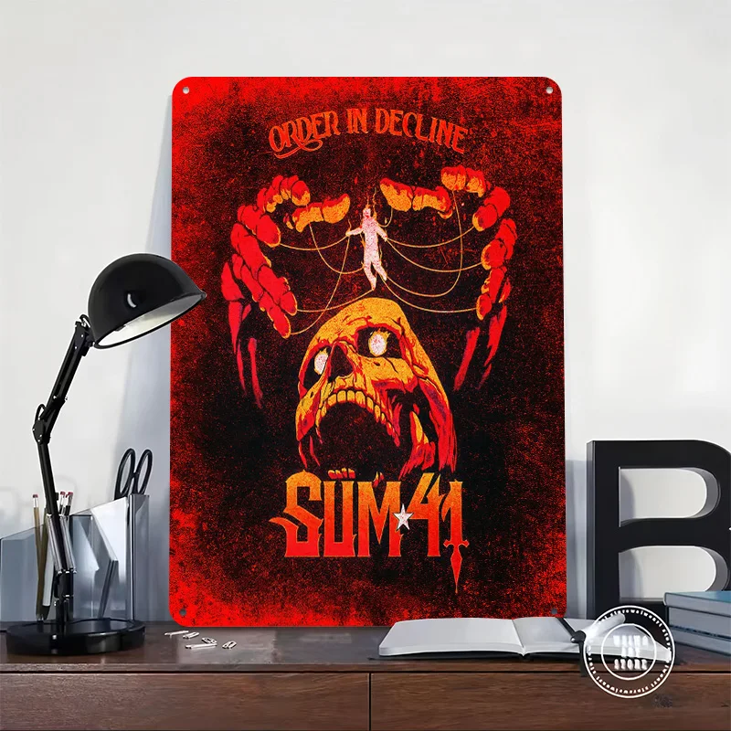 Sum 41 Order in Decline Artwork Metal Poster Perfect Gift for Fans Lovers Customized Wall Art Metal Sign for Room Decoration Man
