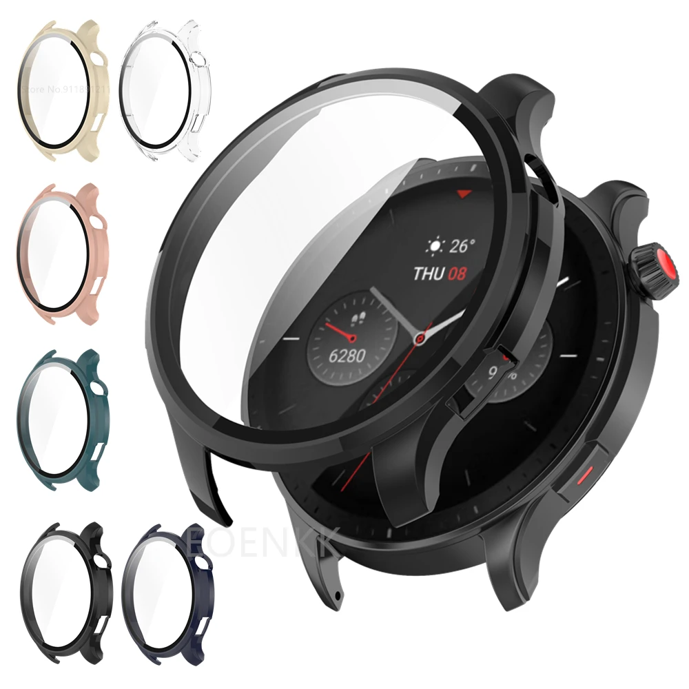 Protector de pantalla de vidrio templado para Xiaomi Amazfit GTR 4, funda protectora para reloj inteligente Huami Amazfit GTR4, carcasa antigolpes