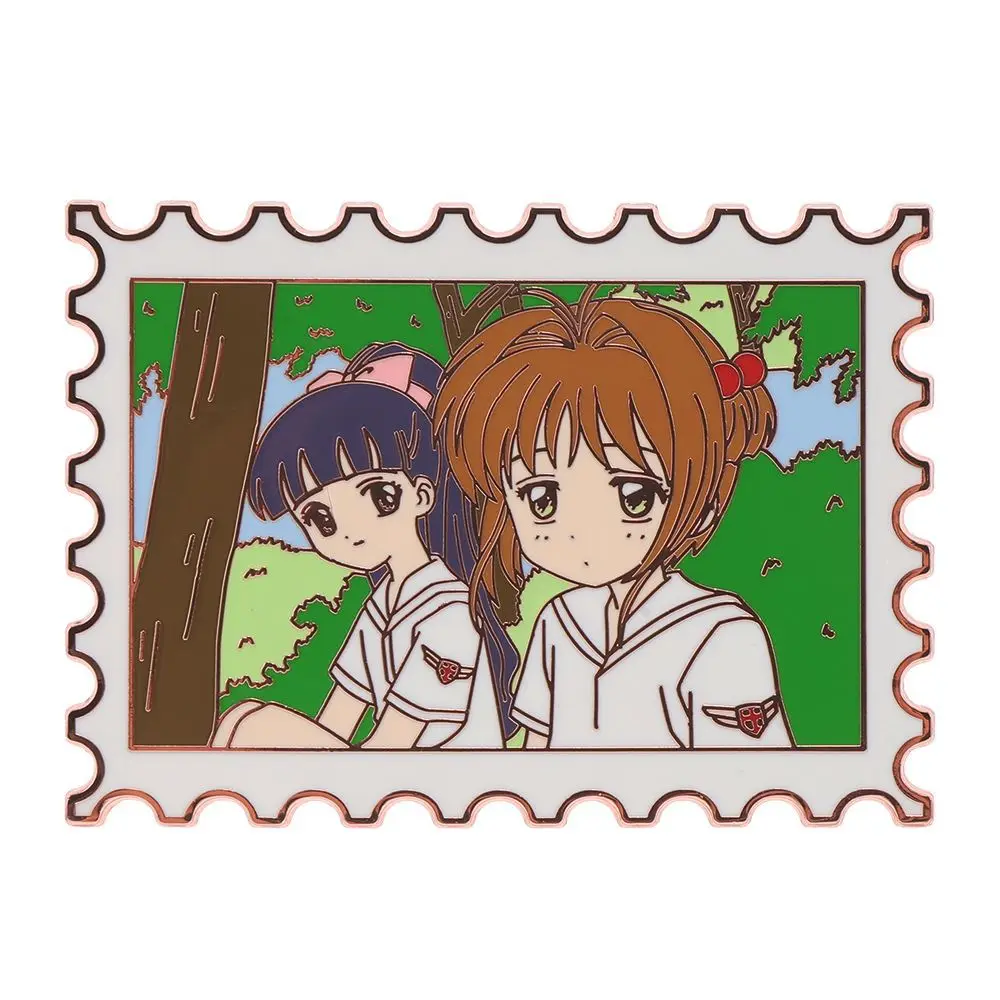 Tomoyo and Sakura Enamel Pins Cute Anime Brooches For Cosplay Clothing Backpack Lapel Badges Fashion Jewelry Accessories Gifts