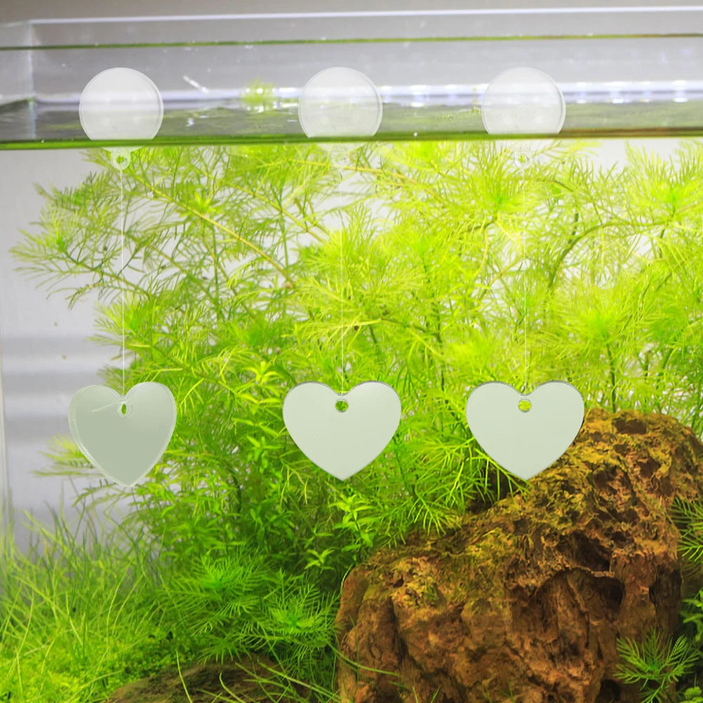 

2 Sets Fish Tank Mirror Decorations Betta Live Aquarium Acrylic for Accessories