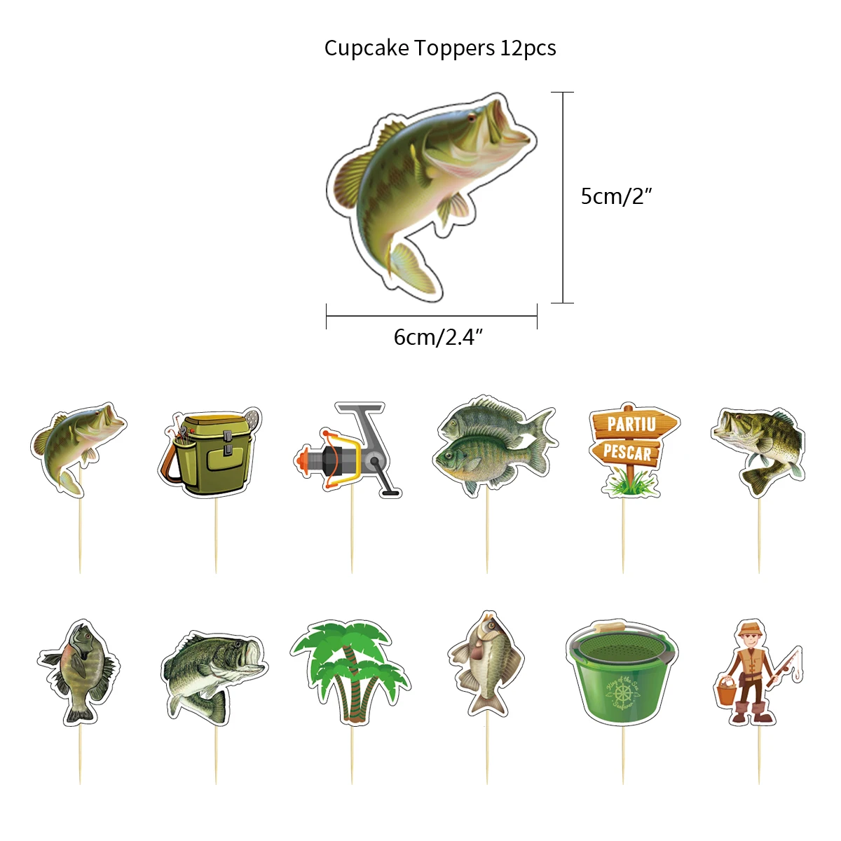 Fishing Birthday Party Balloons Banner Gone Fishing Party Supplies Sunfish Trout Bass Fishing Banner for Adults Retirement Deco