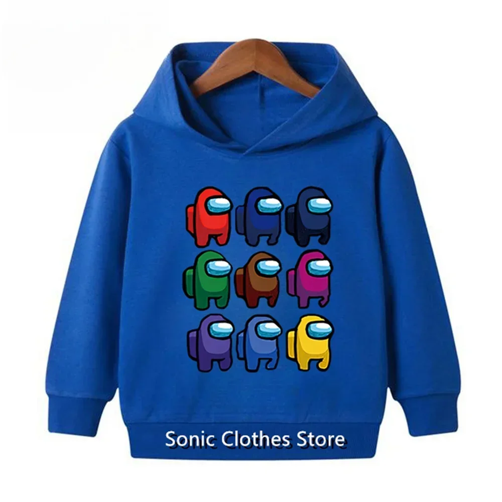 Super Marios Bros Kids Hoodies 3D Anime Hooded Sweatshirt for Children 100-160CM Spring Winter Boys Girls Cartoon Print Hoodie