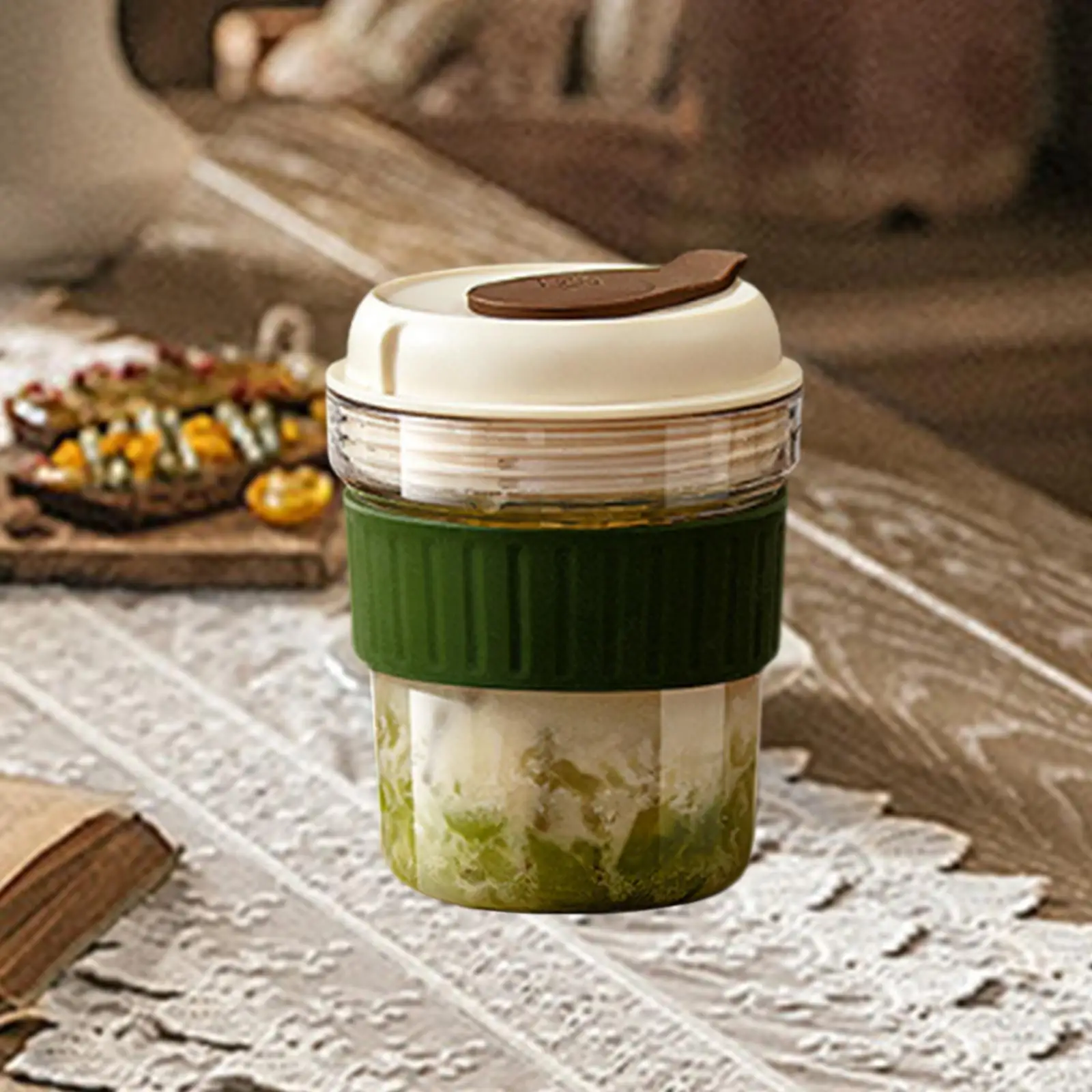 Iced Coffee Cup Drinkware with Ice Tray for Men Women Reusable with Sip Lid Portable Tumbler Bottle for Iced Tea Ice Drink