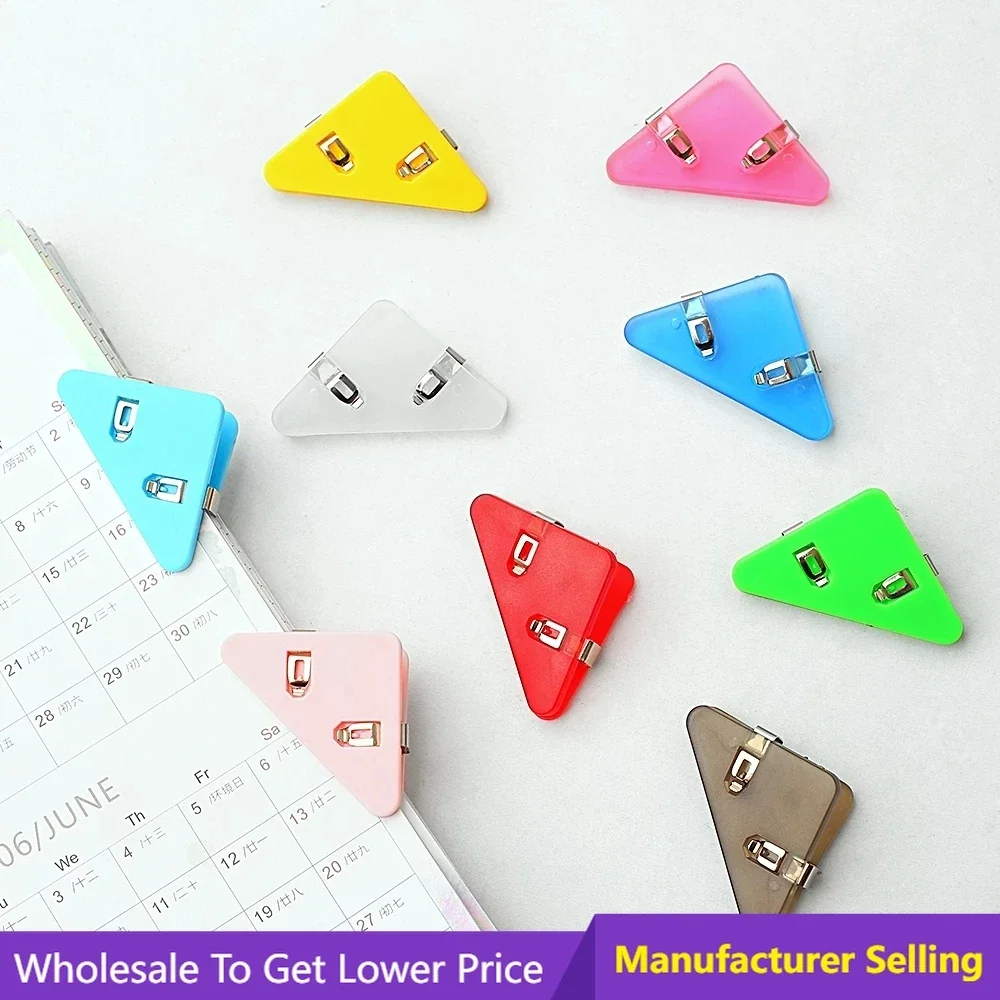 

10 Pcs Mini Corner Clips Set Creative Triangle Bill Bookmark Corner Binder Paper Clip Clamp File Index