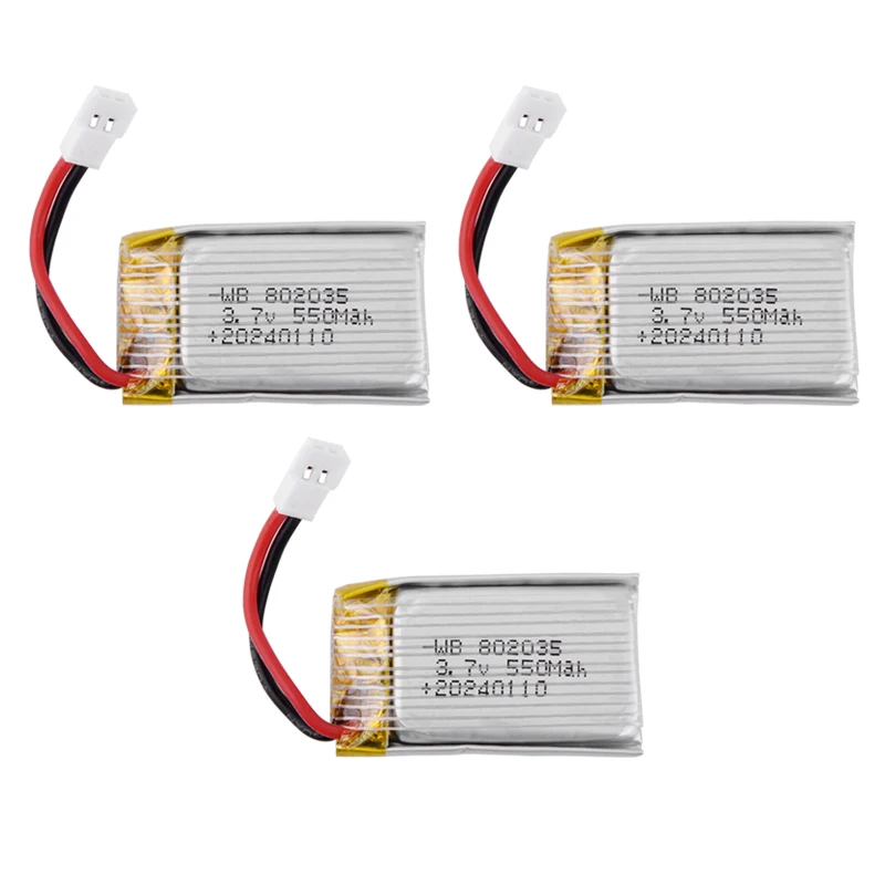 Bateria Lipo 3.7V 400mAh dla X4 H107 H31 KY101 E33C E33 U816A V252 H6C części zamienne do zdalnie sterowanego drona 3.7v 802035 zestaw z ładowarką