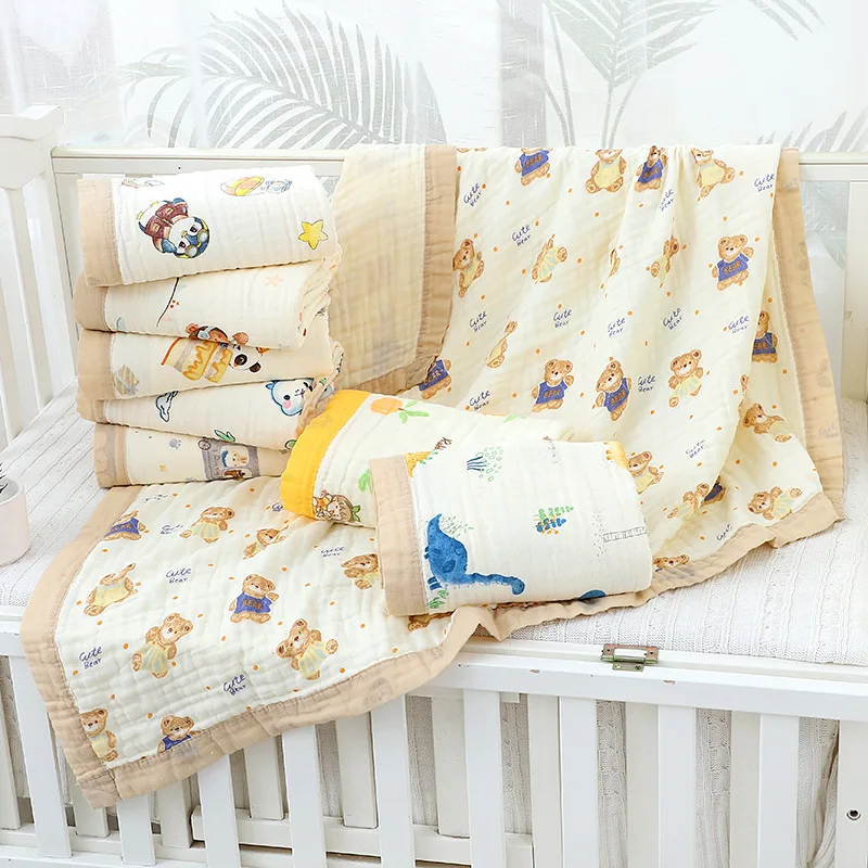 Gauze bath towel cotton enlarged baby blanket child quilt newborn class A six-layer gauze neonatal coated baby