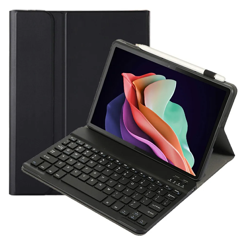 

For Lenovo Pad Plus / Tab P11 Gen 2 Tablet Case PU Leather Stand Cover with Bluetooth Keyboard