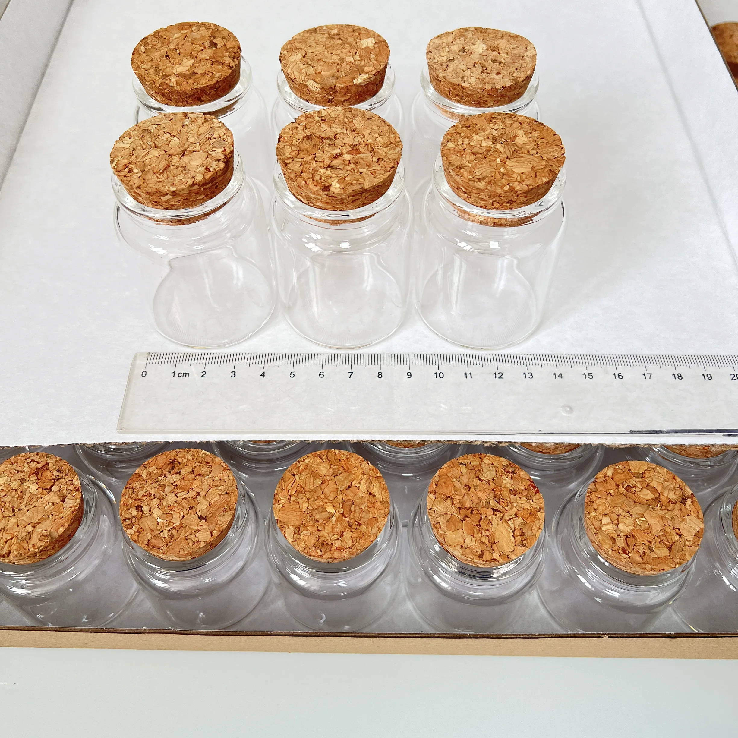 Wholesale 6/16 PCS 60ml Seeds Glass Botles Cork 33×47×60mm Clear Glass Jars Candy Storage Containers DIY Craft Decorative Vials
