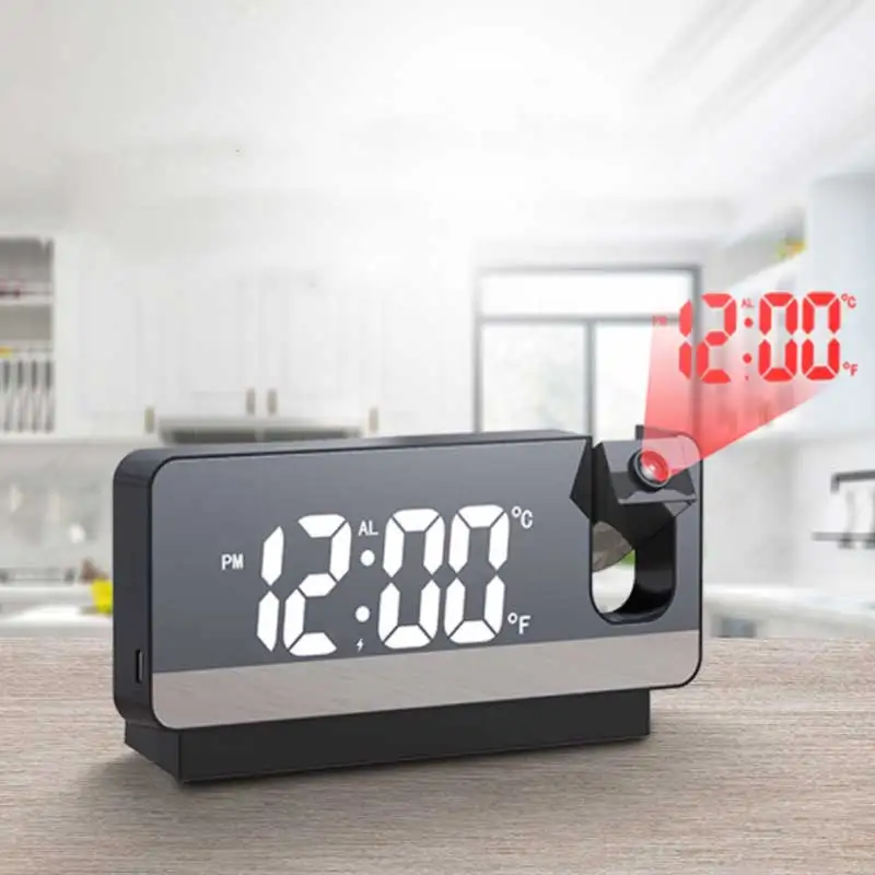 Multi-function Projection Electronic Clock Luminous Silent Alarm Clock Student Bedside Table Clock Home Desktop Decoration