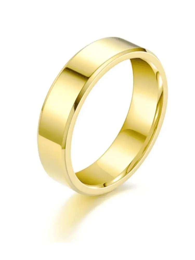 Bagues de Couple en acier inoxydable, couleur or, simples, pour femmes et hommes amoureux, bijoux de mariage, cadeaux d'halloween et de noël