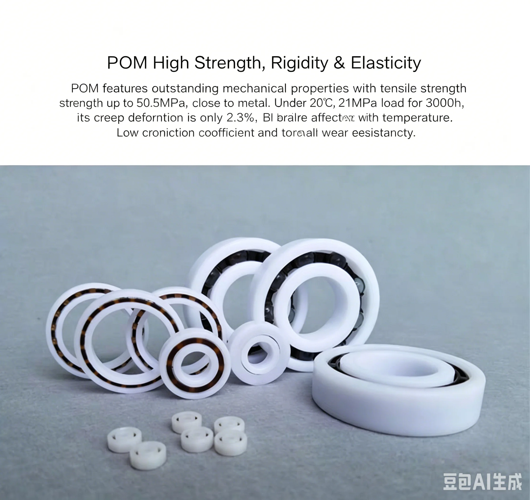 POM plastic bearing +304 stainless steel beads 6300 6301 6302 6303 6304 6305 6306 6307 corrosion-resistant and waterproof.