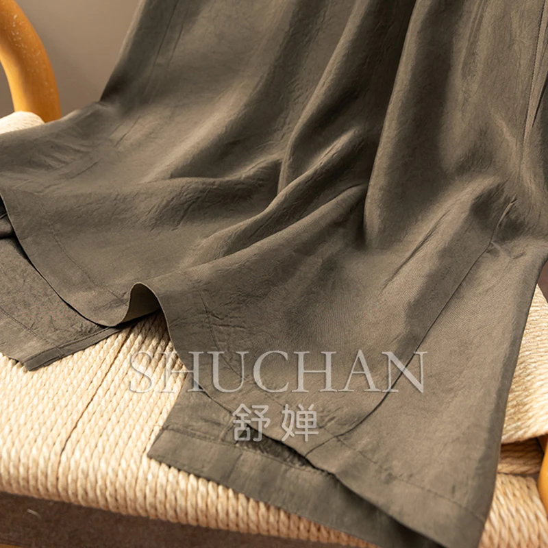 Elegant Temperament Mouth Acetic Acid, Wrinkle Texture Back Split Skirt Women 1Y12  Long Skirts for Women