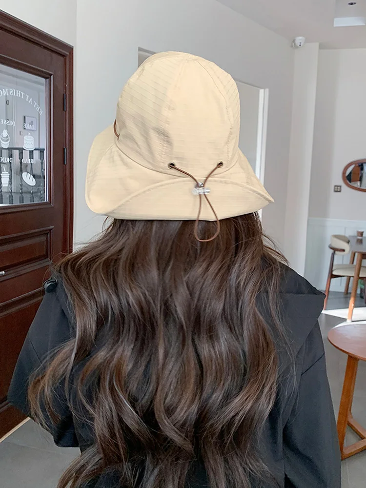 Women's Large Brim Sun Hat Casual Outdoor Travel Fiing Cap Face ade Ne Protection Summer Hat Polyester Fiber round Top