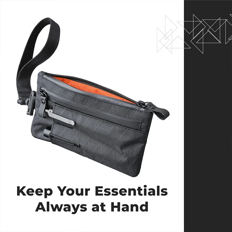 ABQR Borsa porta attrezzi multifunzione Pochette da uomo impermeabile Borsa portatile da polso di grande capacità
