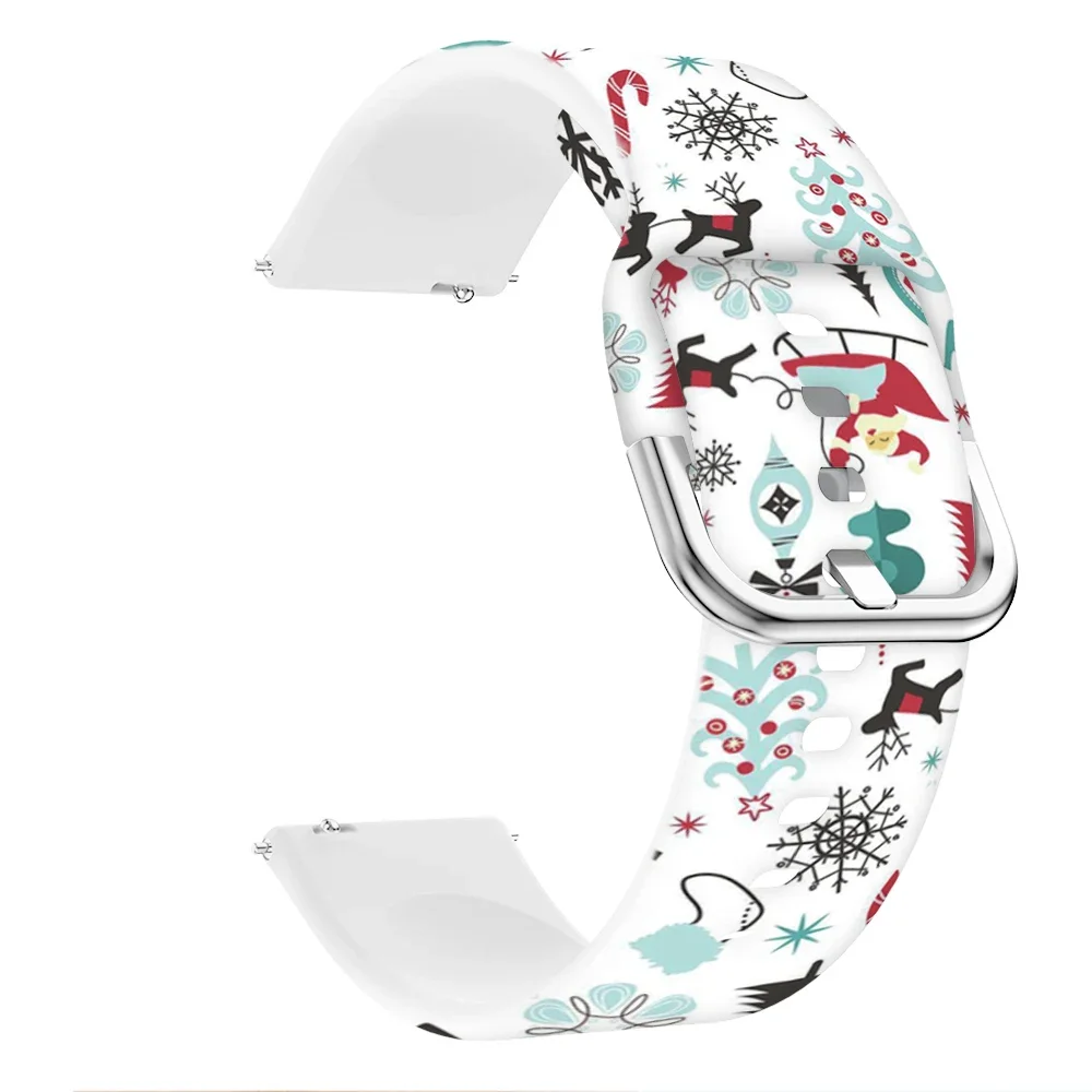 Christmas Silicone Strap for Huawei Watch 4 Pro/GT5 4/GT5 Pro 46mm Bracelet Watchband for 20mm 22mm Samsung Watch 3 4 5 6 7 Belt