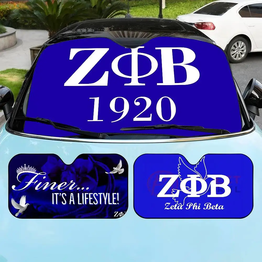 

Zeta-Phi Betas Logo Sunshade Windscreen Fold-up Car Front Windshield 70x130cm Car Window Windscreen Cover Heat Reflector