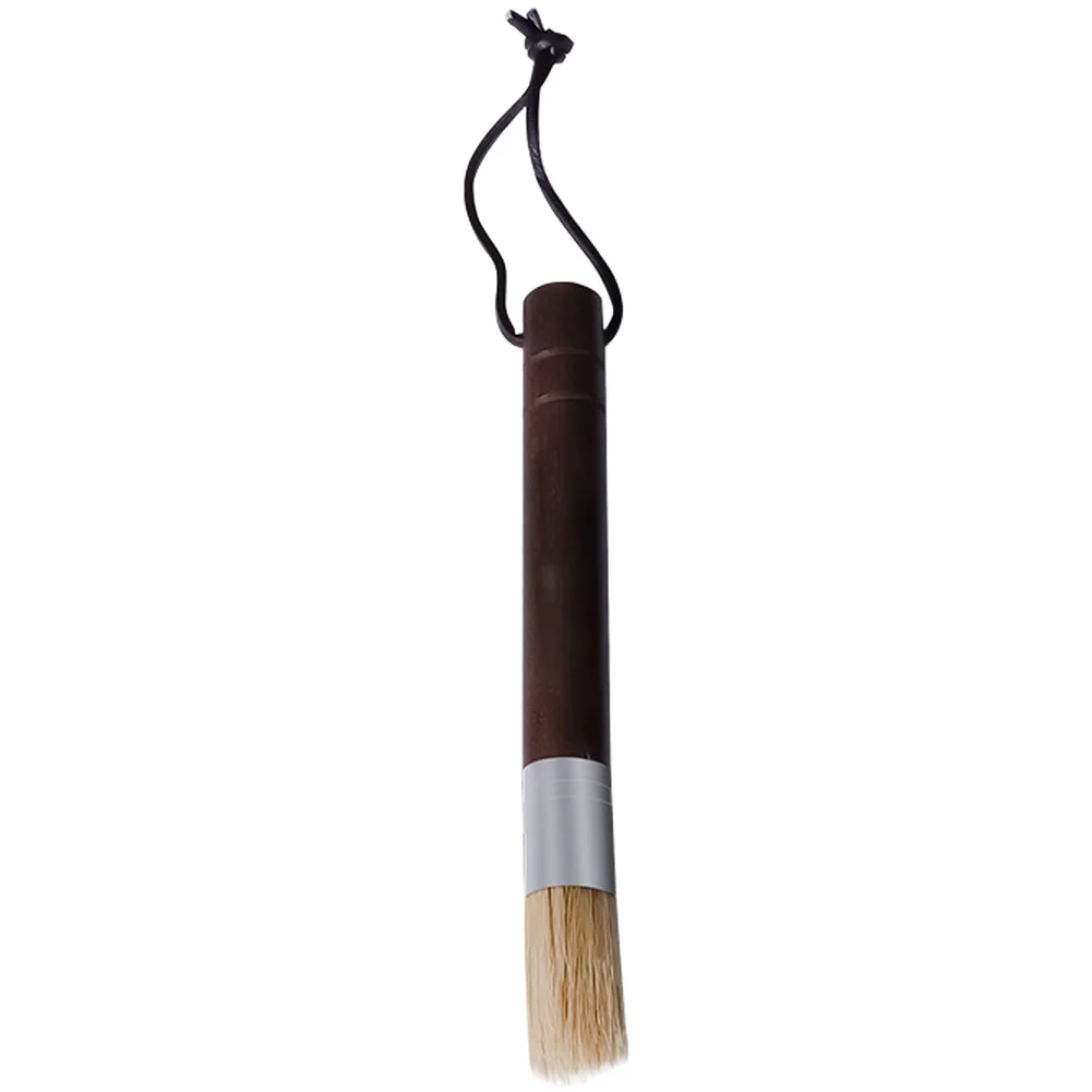 Natural Bristle Coffee Cleaning Brush Walnut Wood Handle With Lanyard For Grinder Tool Kitchen Accessories