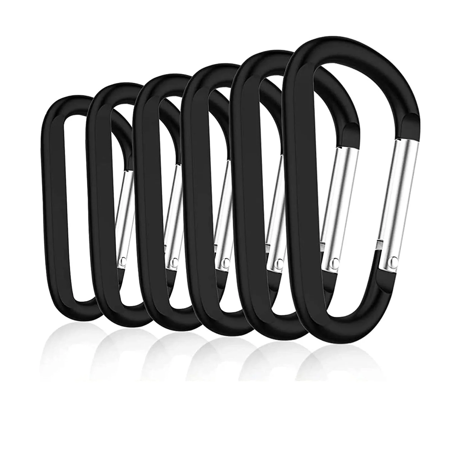 20Pcs Survival D-ring Locking Carabiner Clip Set Screw Lock Hanging Hook Buckle Karabiner Camping Climbing Tool Equipment