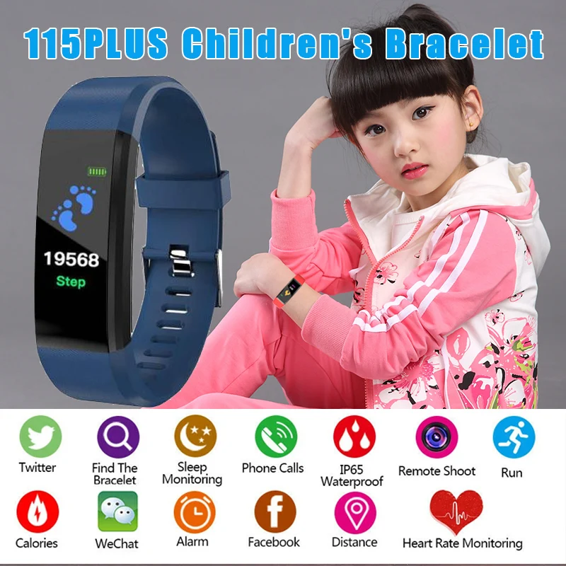 Connected Watch Child Smart Color Screen Bracelet Heart Rate Wristband Sphygmomanometer  Waterproof Kids Watches