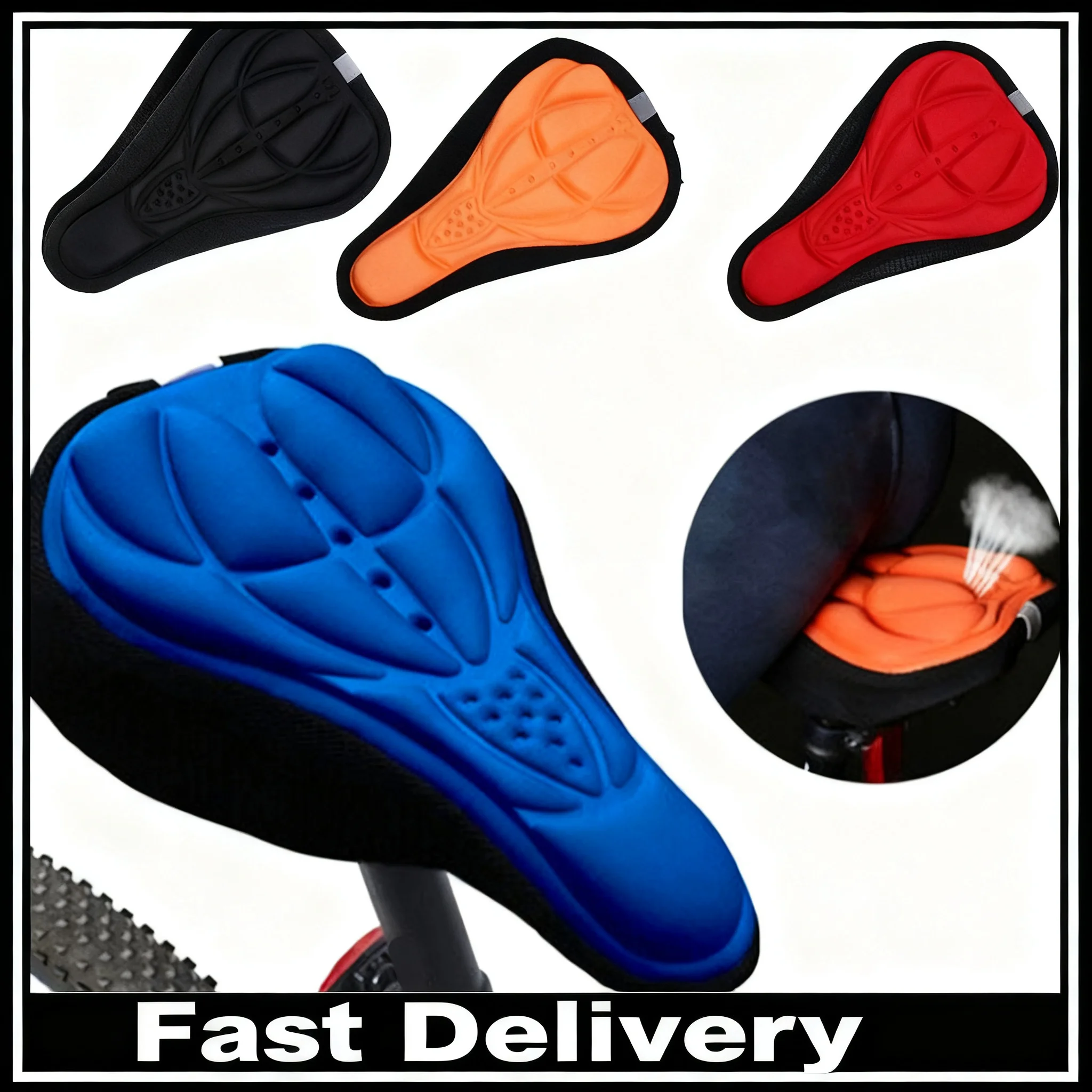 28x16cm Bicycle Saddle 3D Soft Cycling Seat Cover MTB Mountain Bike Thickene Sponge Pad Outdoor Breathable Cushion 4 Colors