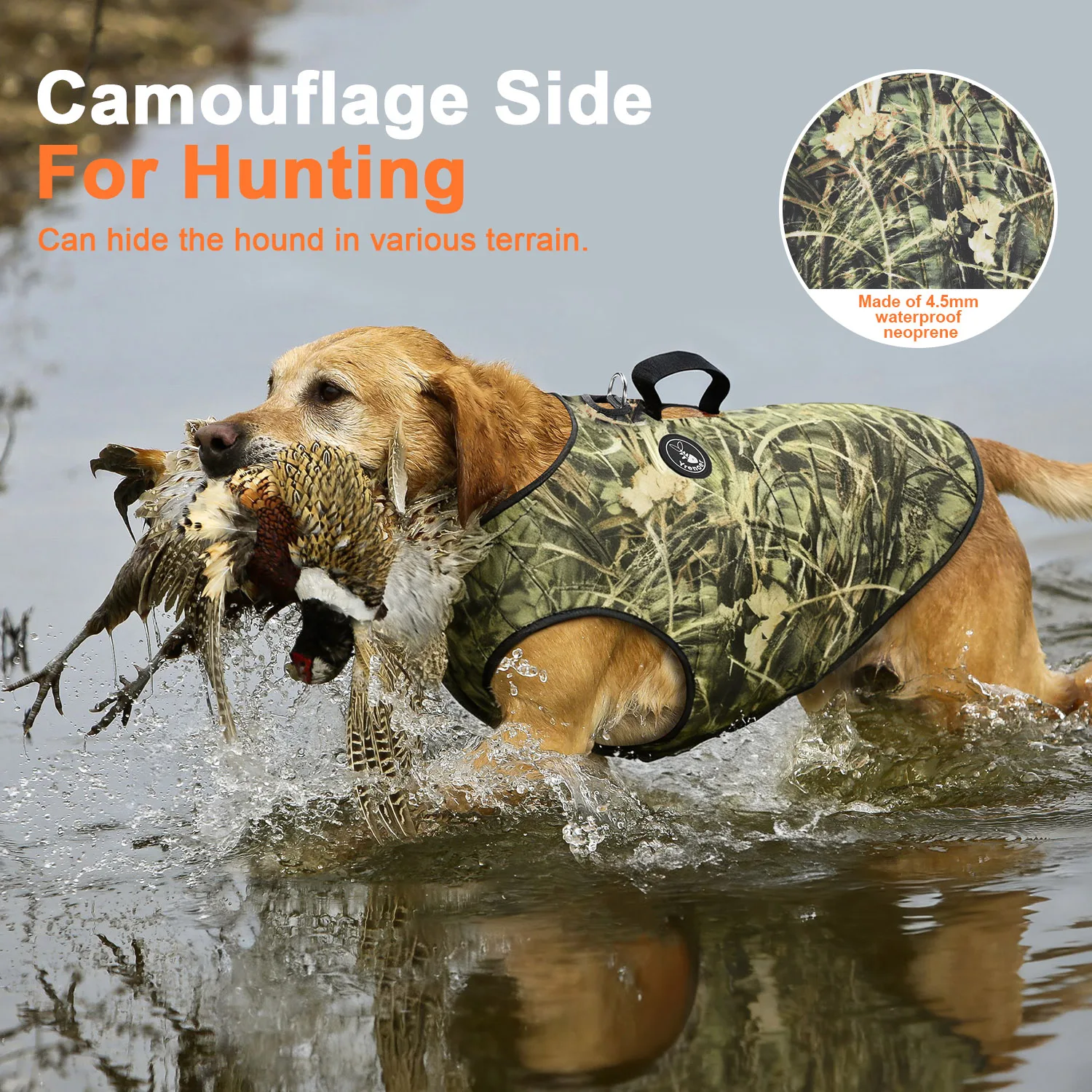 Jungle Woodland Camo Dog Ghillie Suit Breathable Anti-scratch Hunting Pet Clothes Lightweight Tactical Camouflage Coat for Hound view 4