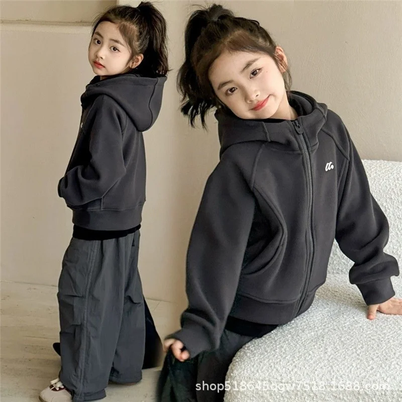 

Весенние толстовки для девочек, куртки, осенние детские повседневные пальто с капюшоном, модная детская хлопковая верхняя одежда для детей 4-12 лет