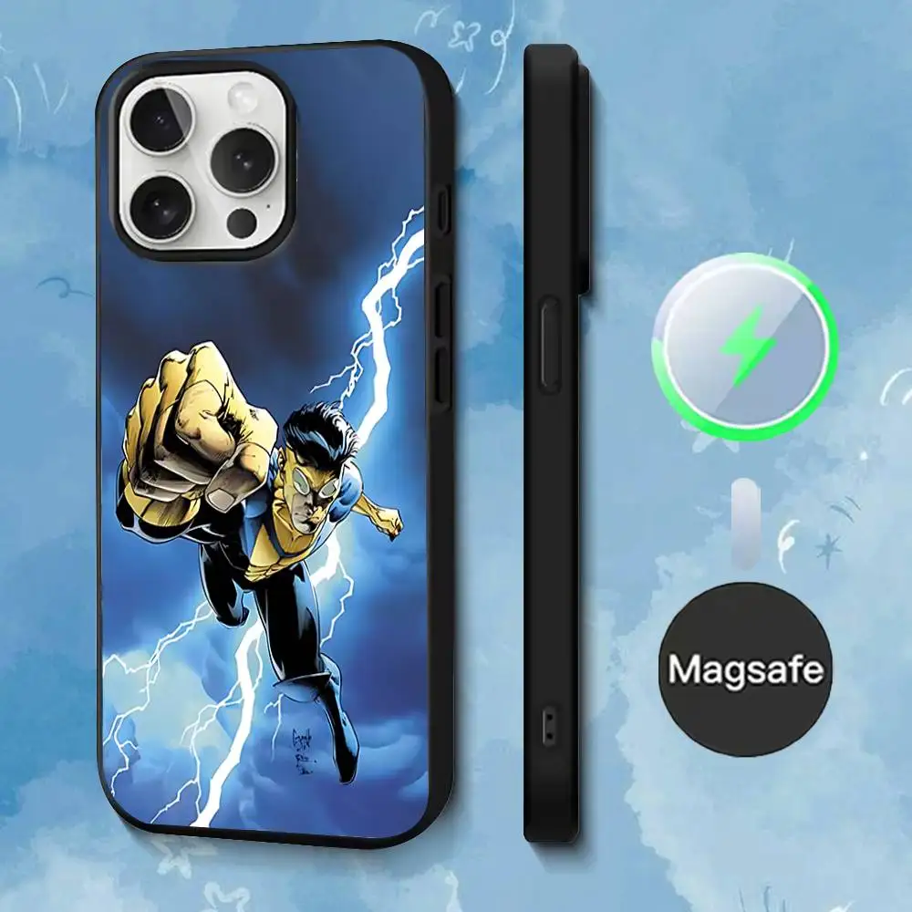 حافظة هاتف خارقة I-Invincible لهاتف iPhone 17,16,15,14,13,12,11,Pro,Max,Plus,Mini,SE4,E شحن لاسلكي Magsafe مغناطيسي