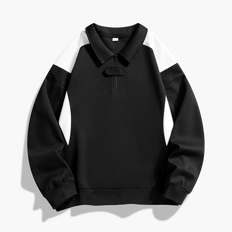 

Рубашка-поло мужская в полоску, с длинным рукавом, оверсайз