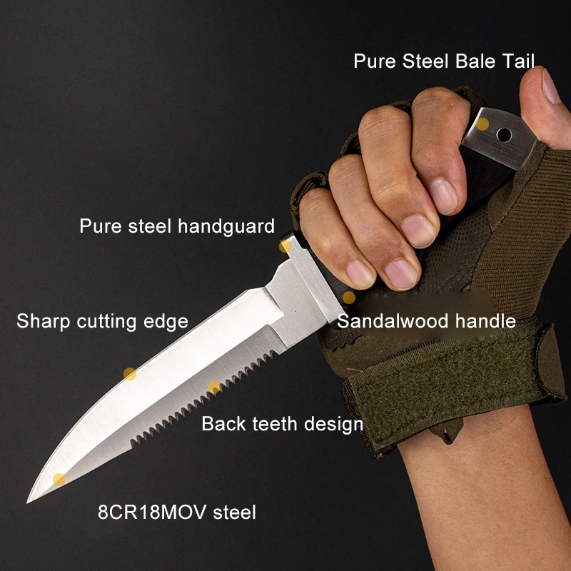 Outdoor Camping High Hardness Outdoor Knife Outdoor Fishing Portable Straight Knife