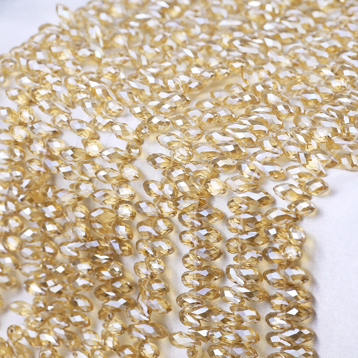 6x13mm Amber Gold Crystal Glass Side Hole Teardrop Loose Beads Faceted Water Drop Spacer Beads For DIY Bracelet Necklace Jewelry