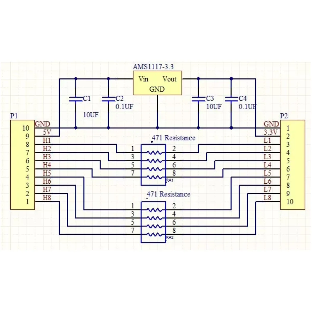 8CH IIC I2C Logic Level Converter Bi-Directional Module DC-DC 5V to 3.3V Setp-dowm Buck AMS1117 Board For Arduino