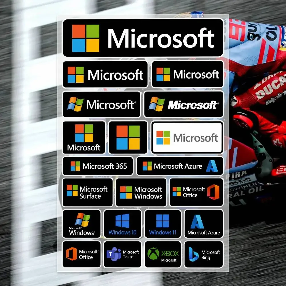 M-Microsoft  Decal Set High Quality Printed and Cut Stickers Motorcycle Sticker