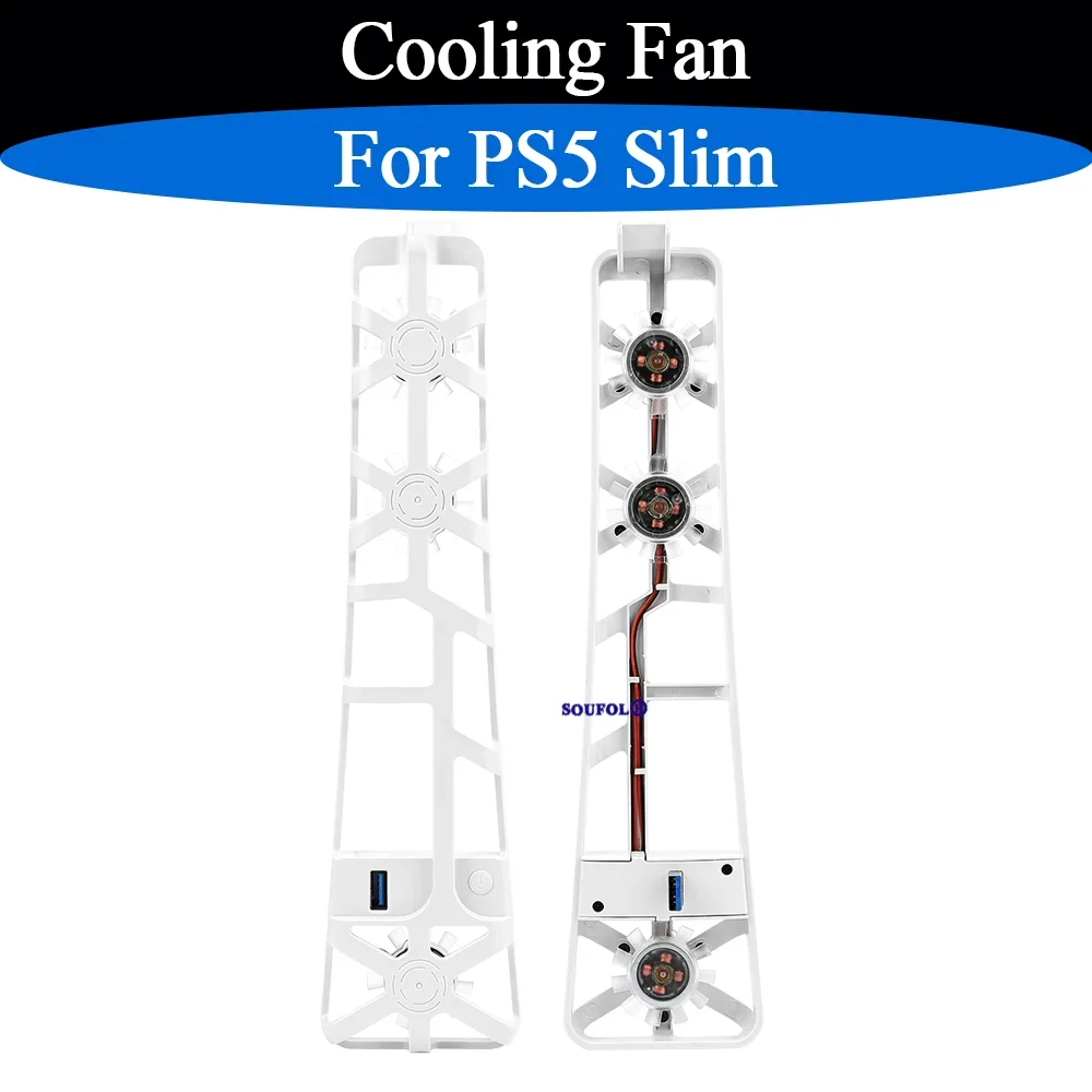 Voor PS5 Slim Zwart/Wit LED-lichtkoelventilator Duurzame externe host-koelventilator Vervanging Reparatieonderdelen voor PS5 Slim Accessoire