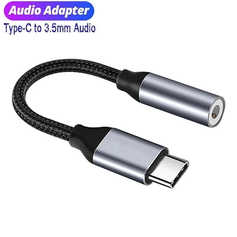 USB Type C To 3.5mm Audio Adapter Earphones Wire Converter Type C 3.5 Aux Jack Audio Cable For iPhone Macbook iPad Huawei Realme