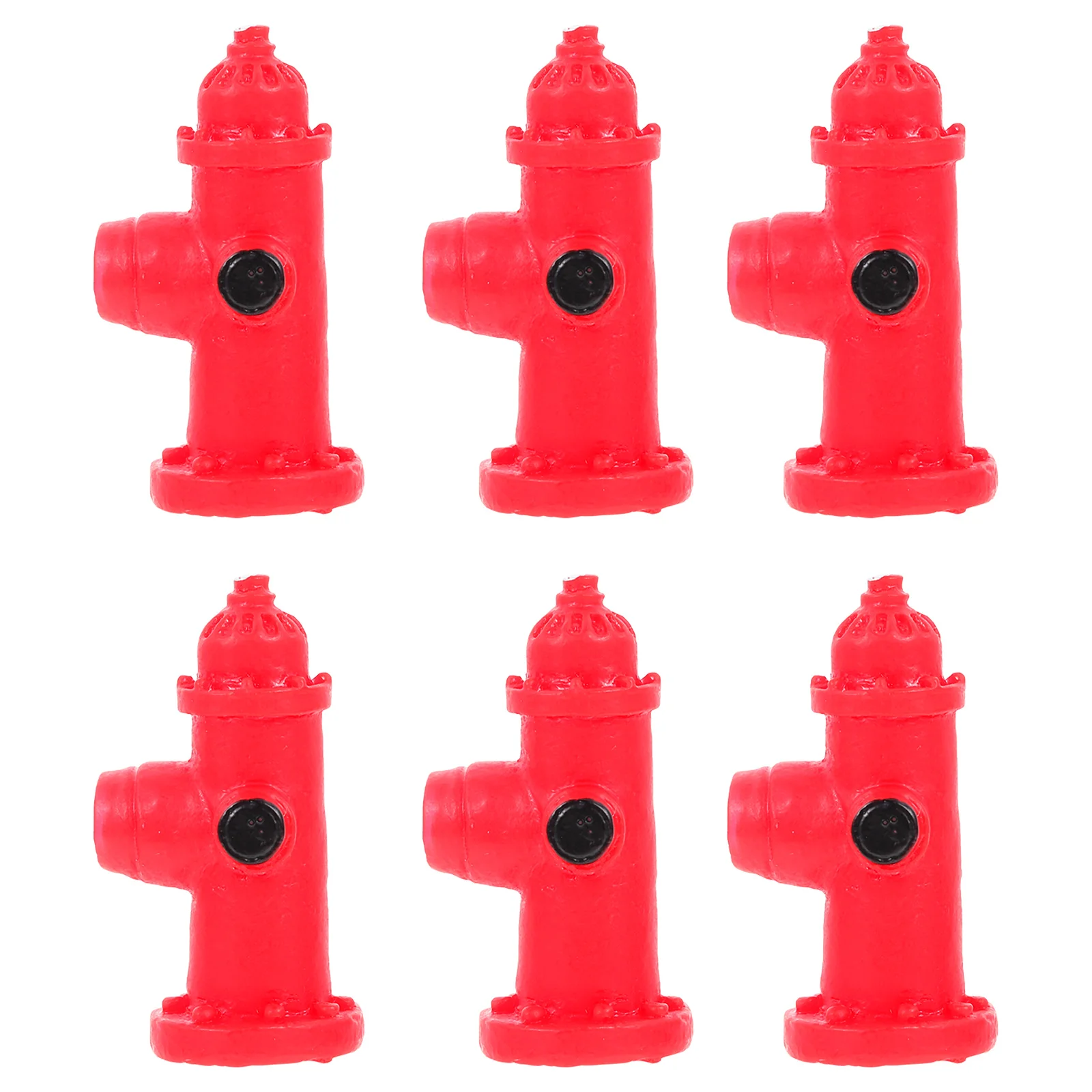 6 Pcs Fire Hydrant Home Decor Desktop Simulated Traffic Sign Resin Craft Small Child