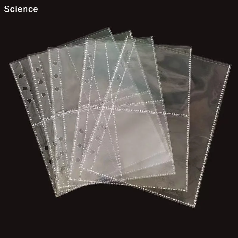 10 Pages A6 Narrow Loose Leaf Cover 10pcs 1Grid 2Grid 3inch Storage Bags Postcards Binder Collect Book Organizer