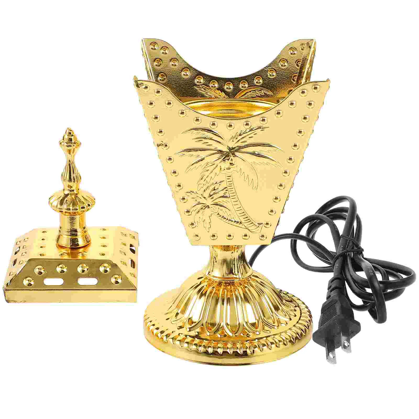 

Plug-in Incense Burner Desk Censer Decor Arabian Electric Bakhoor Vintage Ornaments Electronic