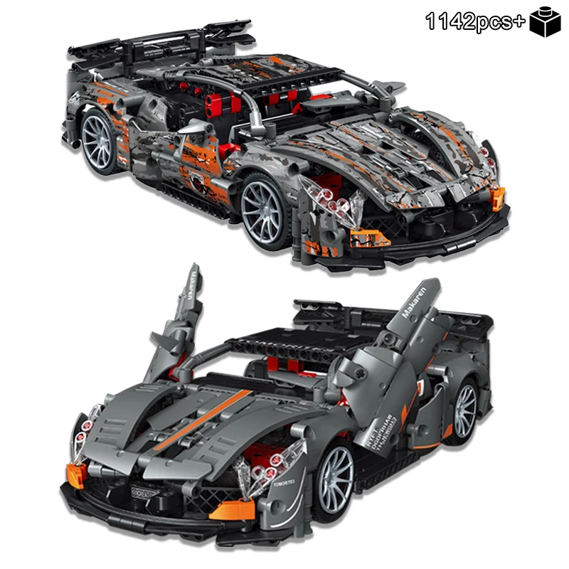 

НОВЫЕ технические суперскоростные спортивные машинки из строительных блоков, модель знаменитого гоночного автомобиля, конструктор для детей и мальчиков, 1142 детали