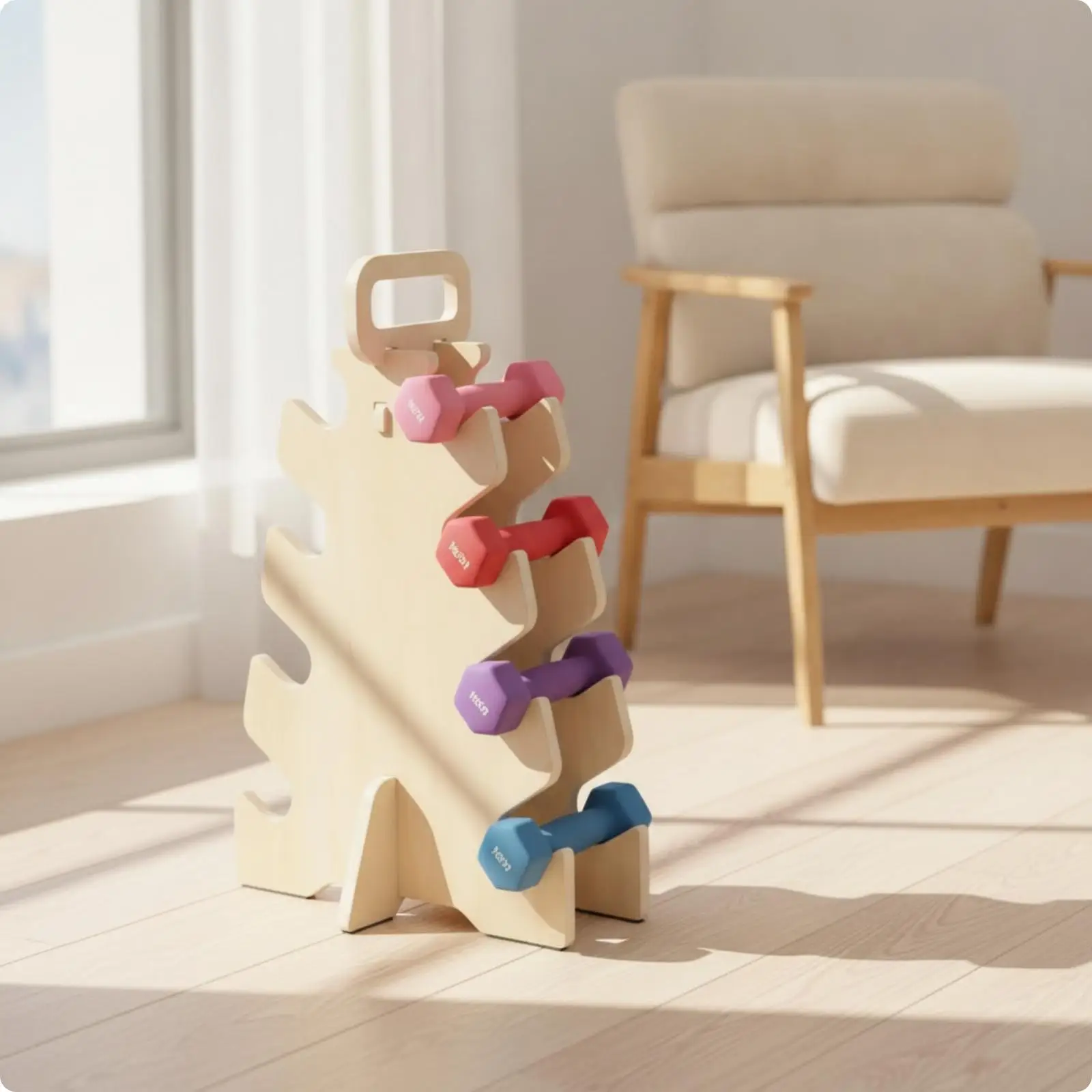 Angled-Frame Dumbbell Rack Portable Stand Sturdy for Fitness Devotees