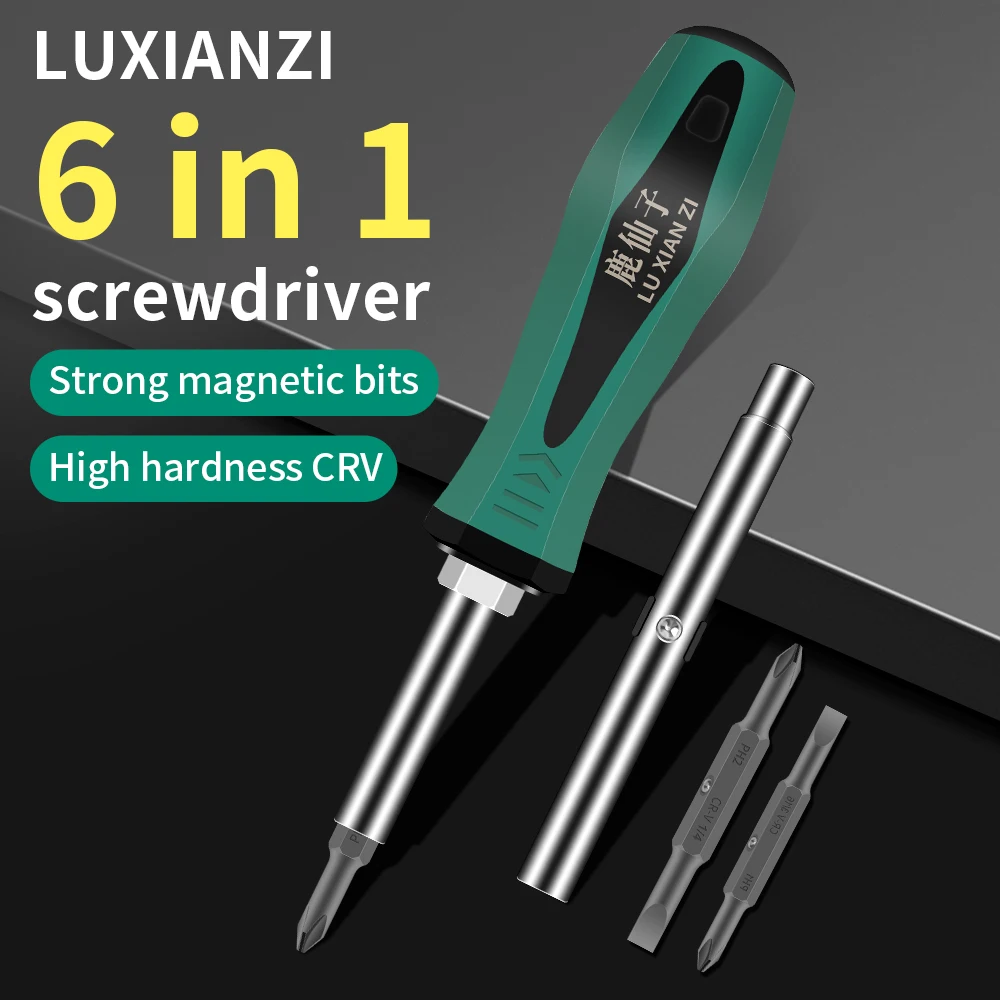 LUXIANZI مفك براغي متعدد الوظائف مشقوق فيليبس المغناطيسي بت للهاتف المحمول والكمبيوتر المحمول أداة إصلاح مفك مسامير برأس مزدوج #1