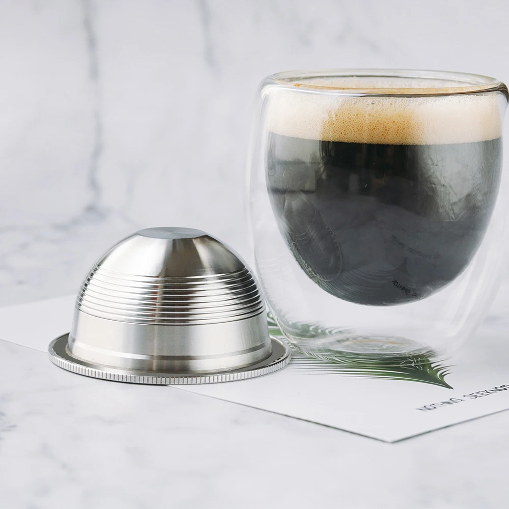

Stainless Steel Reusable NespressoV ertuo Pod Compatible with For ENV135, Brewing Espresso
