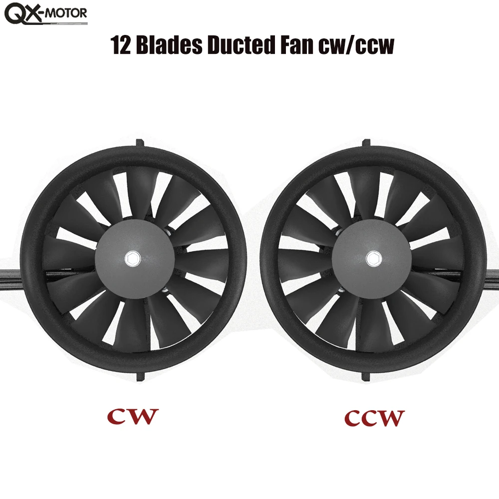 QX-Motor 70mm EDF 12 Blades Ducted Fan CW/CCW QF3027-2200KV 6S Brushless Motor for Remote Control Toy Parts