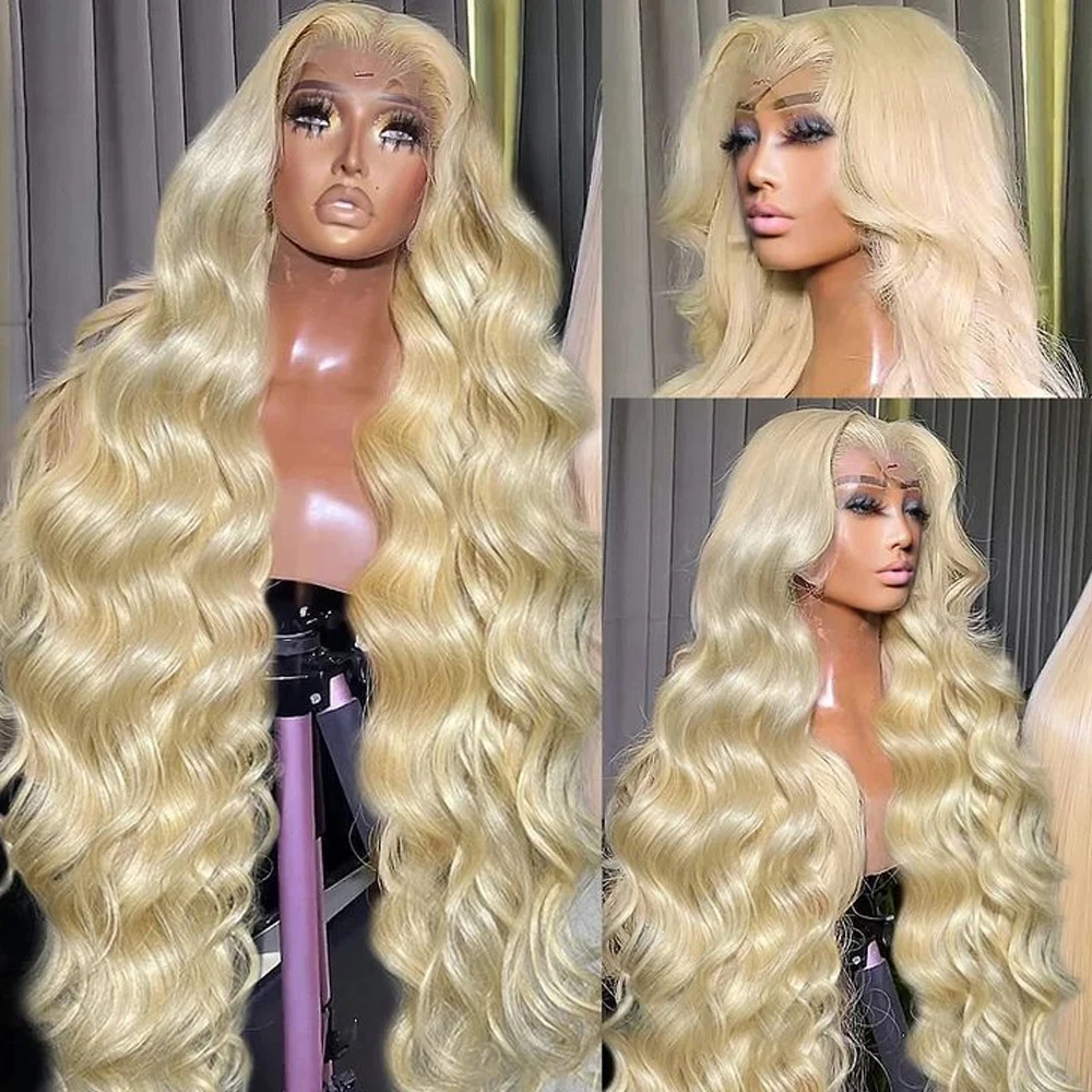 30 40 Inch 613 Honey Blonde Wig Human Hair Original Brazilian 13x6 Hd Lace Frontal Wig Body Wave Human Hair Wigs Pre Plucked With Baby Hair 13x4 Lace Front Wig Human Hair Colored Wig 180% 200% 220% Density 360 HD Lace Front H