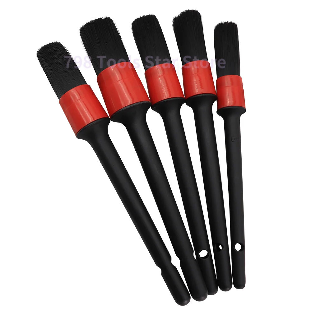 5 PCS Car Detailing Brush Set,Different Sizes Automotive Detail Brushes Multi-function Car Cleaning Tools for Interior Cleaning