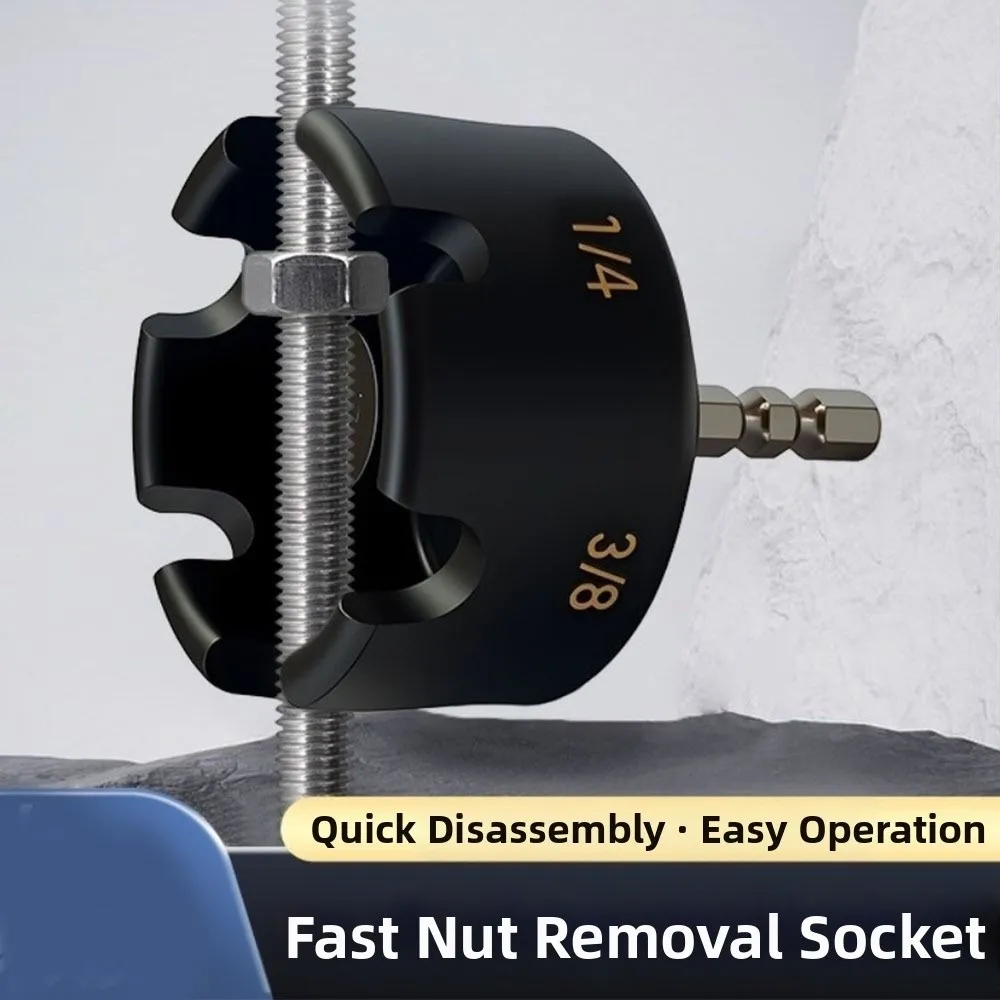 

Quick Release Nut Drill Bit Socket High-Hardness 3/8 1/4 1/2 Nut Zipper Drill Attachment Adjustable Rapid Change Mechanism