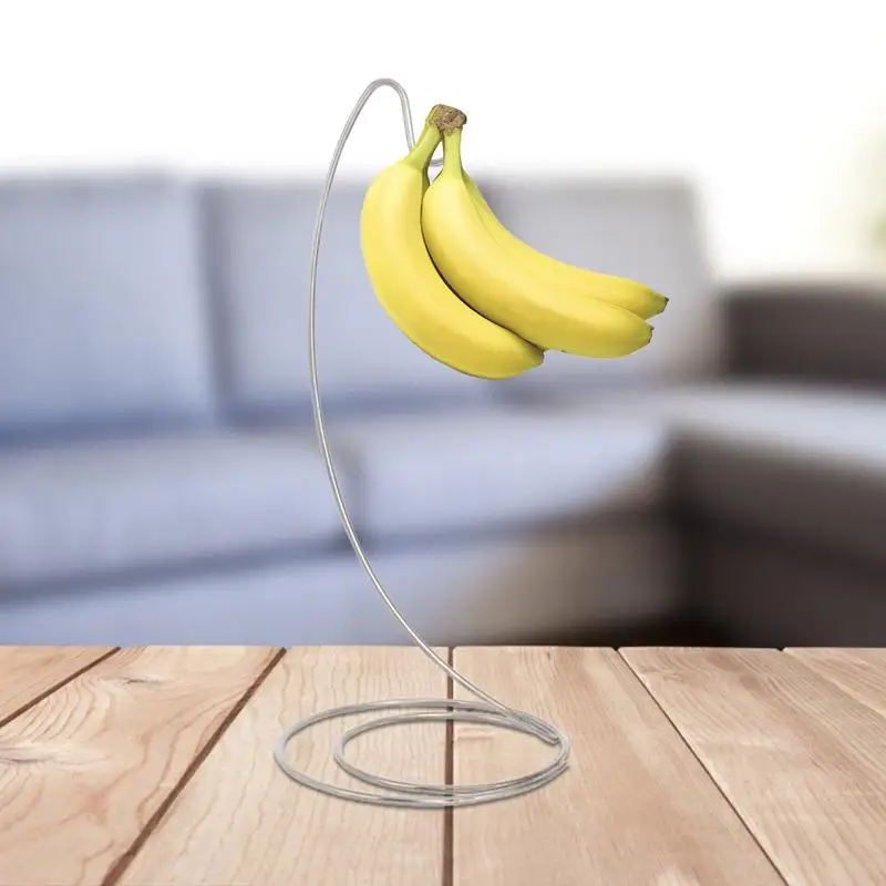 Banana Holder Fruit Stand Metal Hanger Rack Fruit Display Hook Kitchen Banana Stand For Home Bar Countertop Food Storage Hook