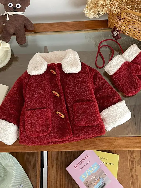 

Thiened Fce Children's Winter Coat Celebra Plu Casual Outerwear for Girls Comfortable Long Sve round Ne Cotto...